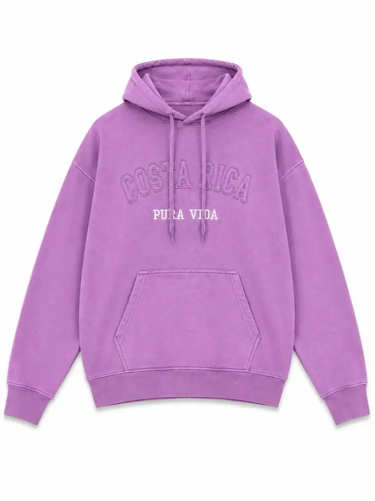 Sudadera con Gorro Bordada Morada 2XL 
