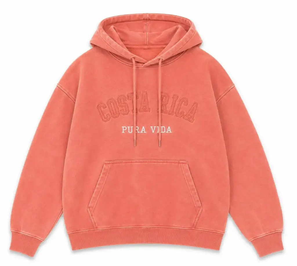 Sudadera con Gorro Bordada Salmon L 