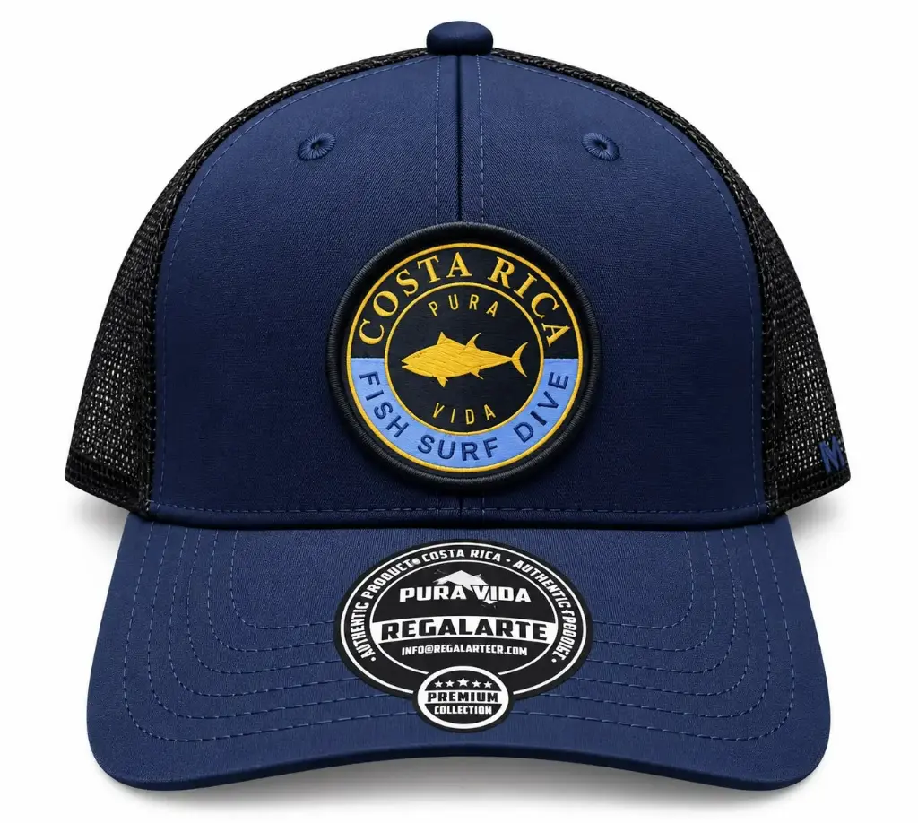 Gorra  Azul Malla Diseño Pez / G16