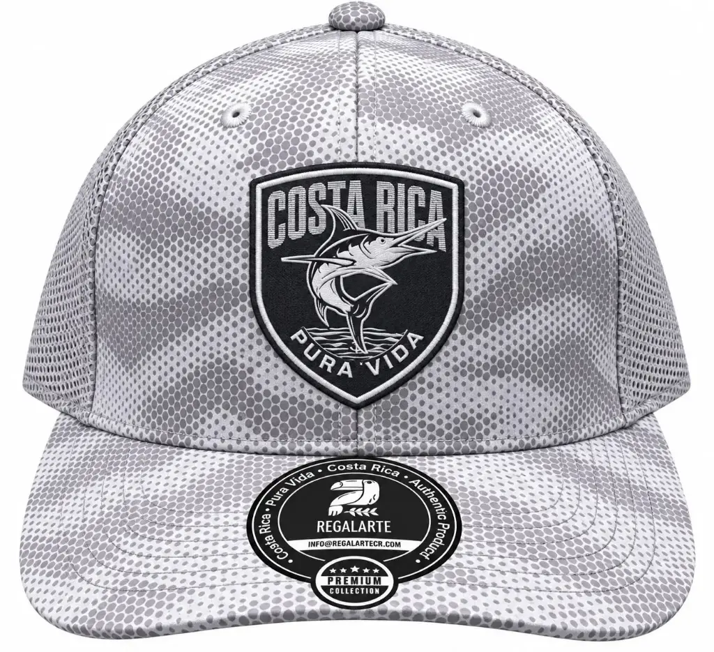 Gorra  Gris Malla Tela Pez Marlín  / G134