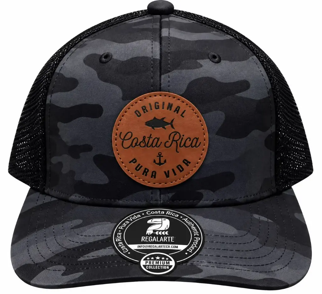 Gorra  Negra Camuflada Parche Café / G135