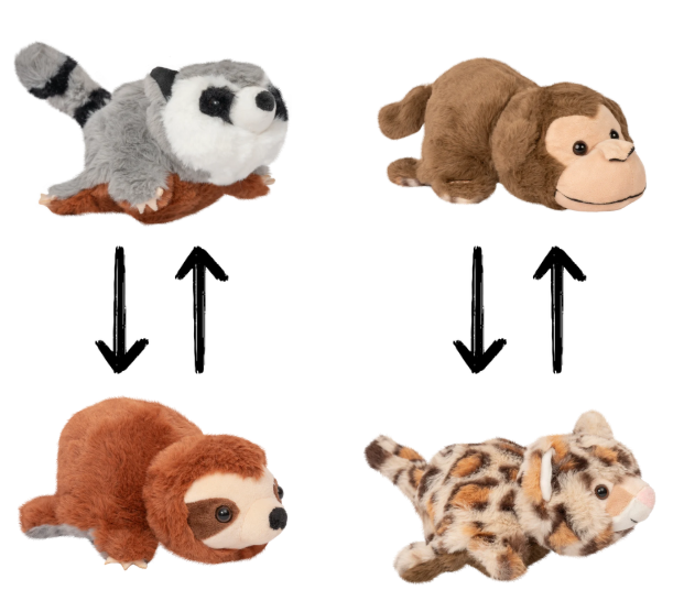 Peluche Variado Reversible 25 cm