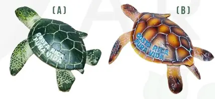 Figura tortuga Cafe y Verde Pequeña