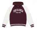 Sudadera con Gorro Bordada Vino y Blanco L 