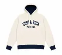 Sudadera con Gorro Bordada Beige y Azul  S 