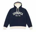 Sudadera con Gorro Bordada Azul y Beige  M 