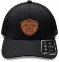 Gorra  Deportiva Negra Adulto Parche Cuero  / G51